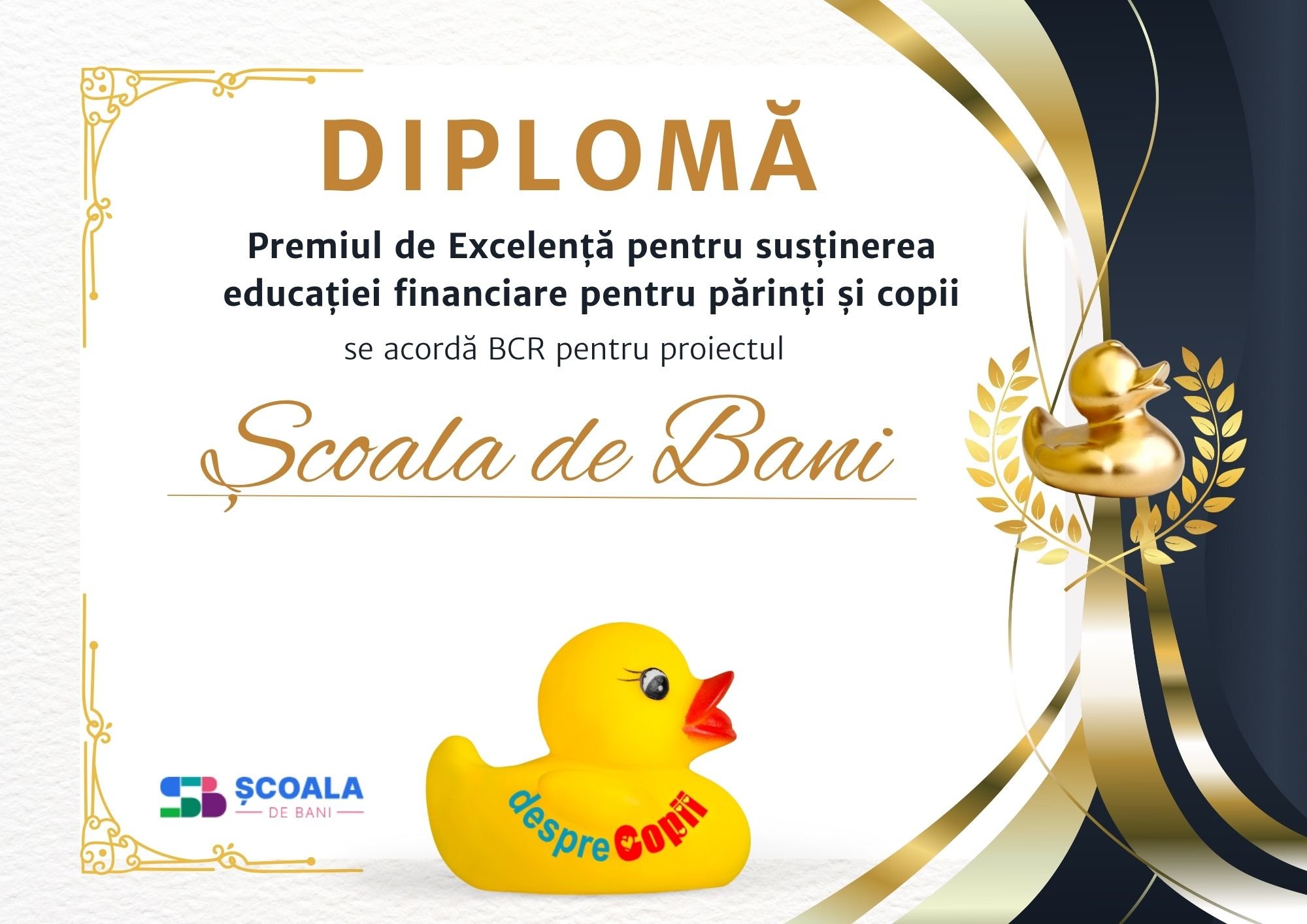 scoala de bani premiu 